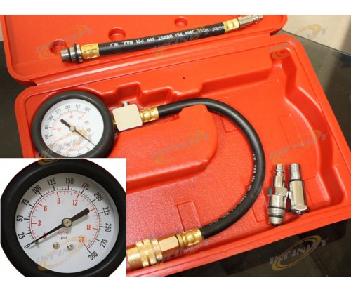 5pcs Gas Engine Compression Tester Testing Gauge Kit Test Cylinder Tester